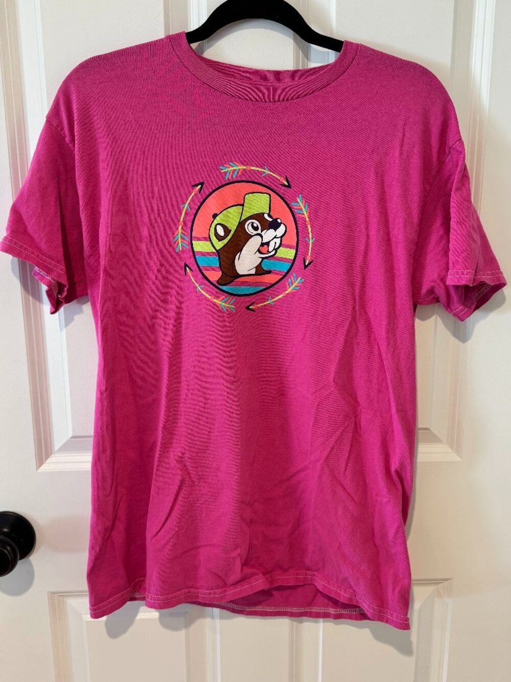Buc-ees Hot Pink Dog T Shirt - Size Medium